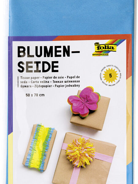 folia zijdepapier / vloeipapier, (B)500 x (H)700 mm, 20 g/m2, blauw