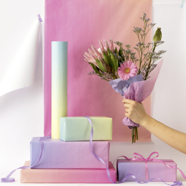 folia zijdepapier, 500 x 700 mm, 20 g/m2, regenboogverloop, 6 vel