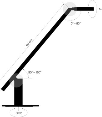 LUCTRA LED-bureaulamp TABLE LITE, met voet, zwart
