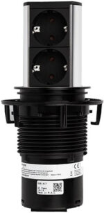 BACHMANN stopcontactenunit ELEVATOR, 2-voudig, roestvrij staal-look