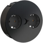 BACHMANN stopcontactenunit TWIST, 2-voudig, zwart mat