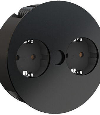 BACHMANN stopcontactenunit TWIST, 2-voudig, zwart mat