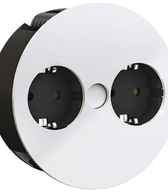 BACHMANN stopcontactenunit TWIST, 2-voudig, wit mat