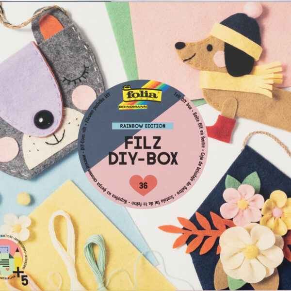folia Filz DIY-Box Rainbow Edition, 36-delig