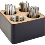 APS bestekhouder, met 4 vakken, hout/kunststof