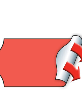 METO etiketten voor prijstang, 22 x 12 mm, fluor rood