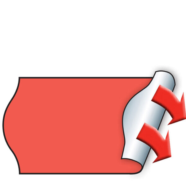 METO etiketten voor prijstang, 22 x 12 mm, fluor rood