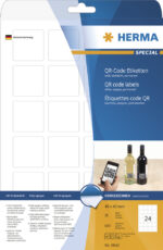 HERMA QR-Code etiketten, 40 x 40 mm, 25 vel A4, permanent, wit