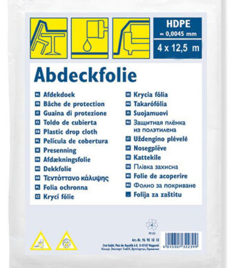 WESTEX afdekfolie standaard, HDPE, transparant, 4 x 12,5 m