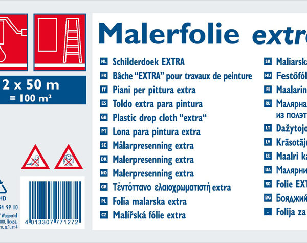 WESTEX schilders-afdekzeil, HDPE, 30 my, transparant, 2 x 50 m