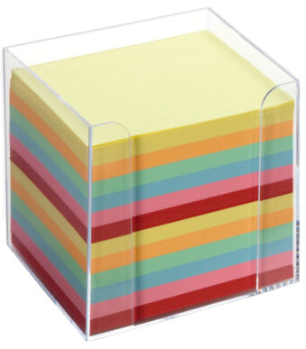 folia Memokubus, kunststof, glashelder, vulling: gekleurd papier