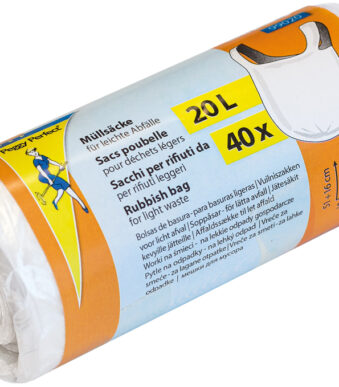 Peggy Perfect afvalzakken HDPE, 20 liter, transparant