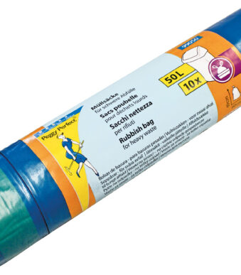 Peggy Perfect afvalzak LDPE, met trekband, 50 liter, blauw