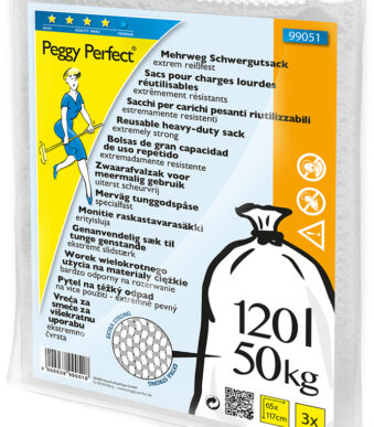 Peggy Perfect meermalige zwaarlast-afvalzakken, 120 liter