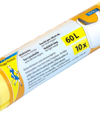 Peggy Perfect afvalzakken HDPE, 60 liter, geel