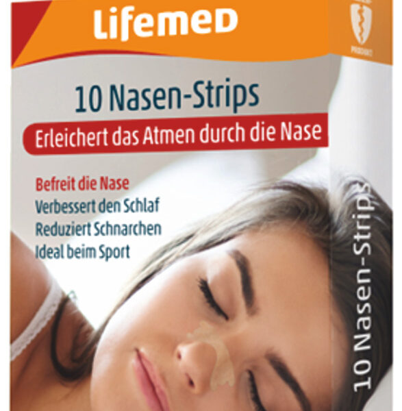 Lifemed neusstrips, 19 x 66 mm, beige, 10 stuk