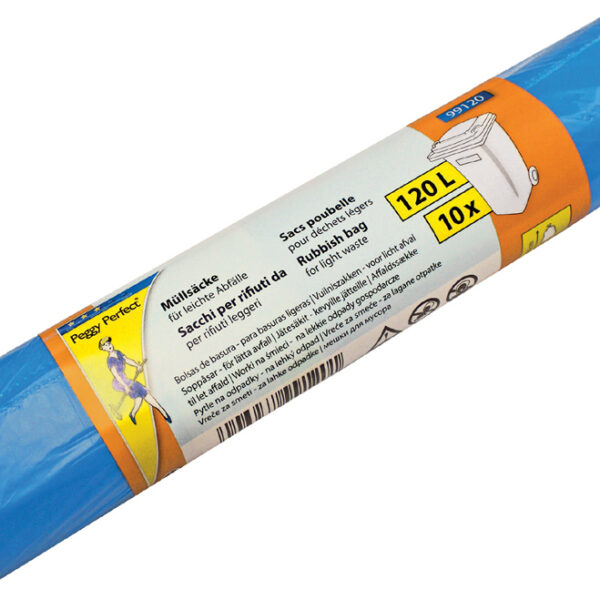 Peggy Perfect afvalzakken HDPE, 120 liter, blauw