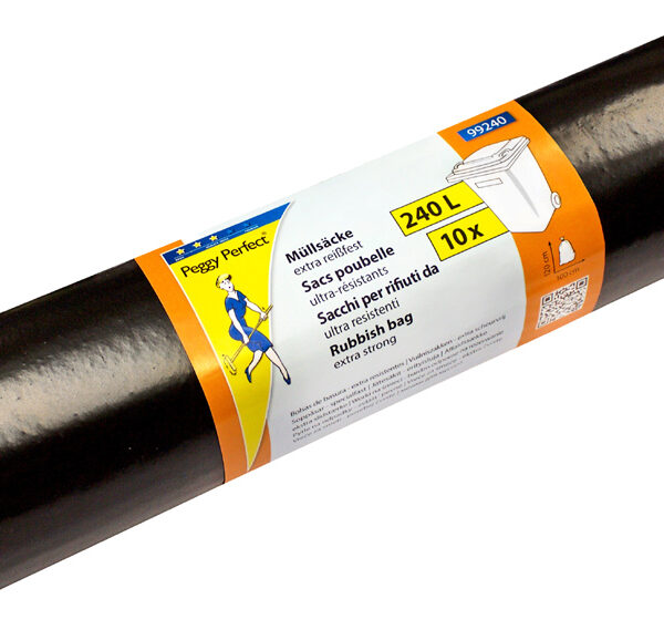 Peggy Perfect afvalzakken LDPE, 240 liter, opaak zwart