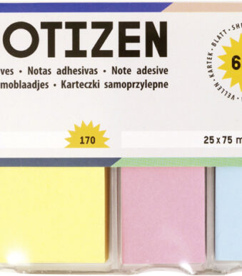 folia zelfklevende memo's in dispenserbox, gevuld