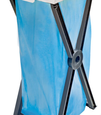 Peggy Perfect vuilniszakkenstandaard, met deksel, zwart/wit