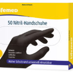 Lifemed nitril handschoen, zwart, poedervrij, grootte M