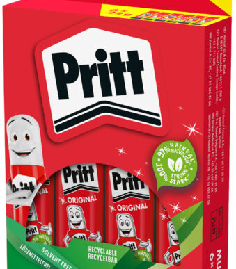 Pritt lijmstift 6 x 22g in multi-pack, oplosmiddelvrij