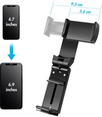 LogiLink Smartphone-standaard, opvouwbaar en klembaar, zwart