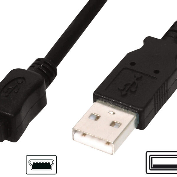 DIGITUS USB 2.0 aansluitkabel, USB-A - Mini USB-B, 3,0 m