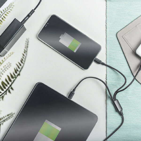 DIGITUS 3-in-1 laadkabel, USB A-Lightning + Micro USB+USB-C