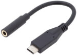 DIGITUS USB type-C Audio adapterkabel, 0,2 m, zwart