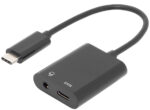 DIGITUS USB verdelerkabel, USB-C + 3,5 mm plug, 0,2 m