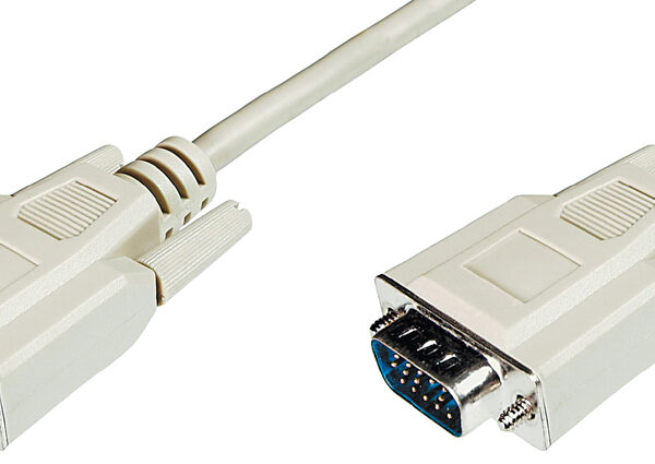 DIGITUS VGA-monitor-aansluitkabel, HD 15, beige, 1,8 m