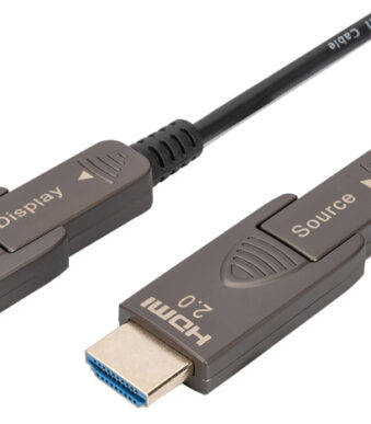 DIGITUS HDMI AOC hybride glasvezelkabel, 4K, zwart, 10 m