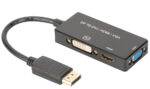 DIGITUS displayPort 1.2 - 3in1 converter, DP - HDMI+DVI+VGA