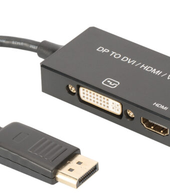 DIGITUS displayPort 1.2 - 3in1 converter, DP - HDMI+DVI+VGA