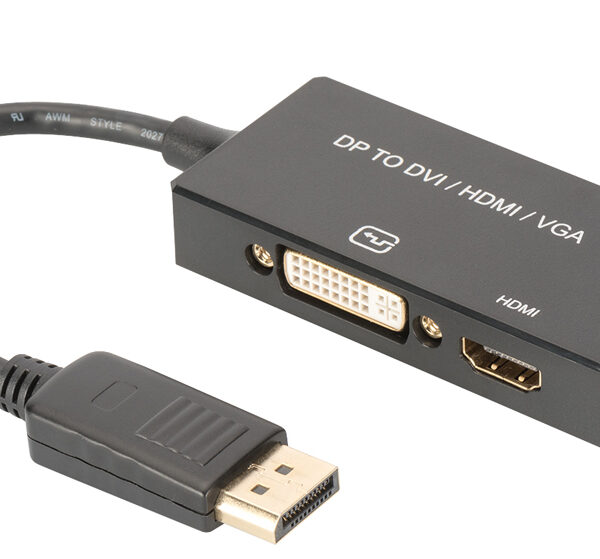 DIGITUS displayPort 1.2 - 3in1 converter, DP - HDMI+DVI+VGA