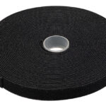 DIGITUS klittenband op rol, 10 m, zwart