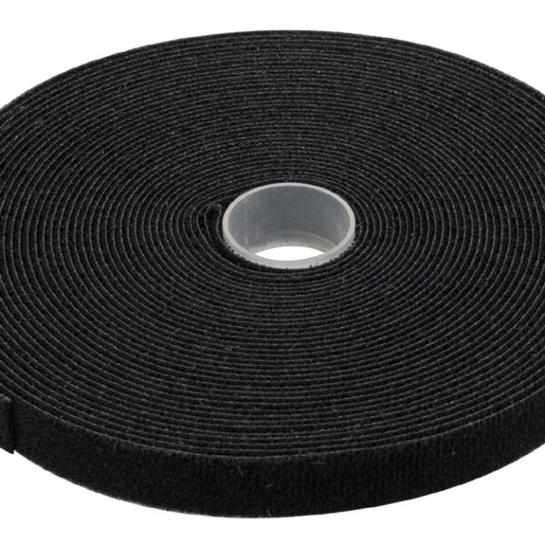 DIGITUS klittenband op rol, 10 m, zwart