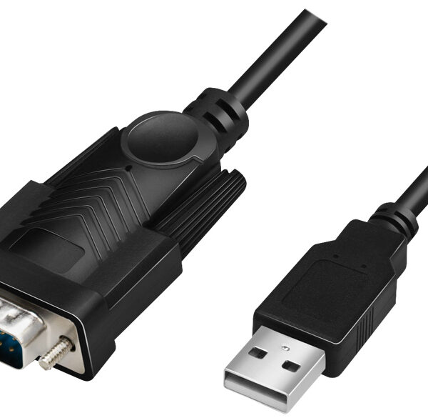 LogiLink USB 2.0 - RS232 adapterkabel, zwart, 1,5 m