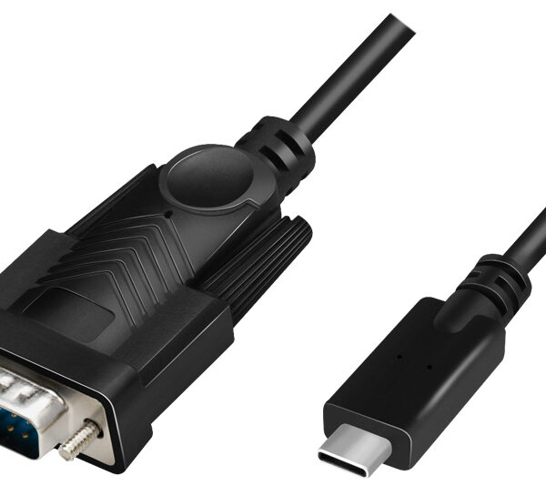 LogiLink USB-C - RS232 adapterkabel, 1,2 m, zwart