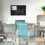 Be!Board glas-magneetbord, (B)900 x (H)600 mm, zwart