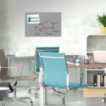 Be!Board glas-magneetbord, (B)900 x (H)600 mm, grijs