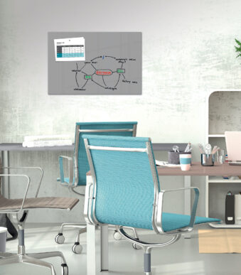 Be!Board glas-magneetbord, (B)900 x (H)600 mm, grijs