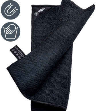 sigel magnetische microvezel-reinigingsdoek, zwart