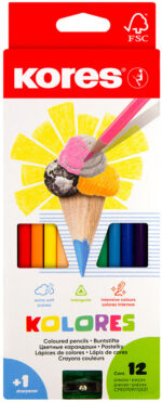 Kores driehoekig kleurpotlood 'Kolores', 12 in doosje