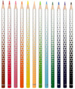 Kores driehoekige kleurpotloden 'KOLORES Magic' radeerbaar, 12 stuks in kartonnen doosje