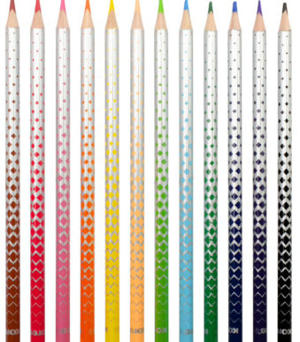 Kores driehoekige kleurpotloden 'KOLORES Magic' radeerbaar, 12 stuks in kartonnen doosje