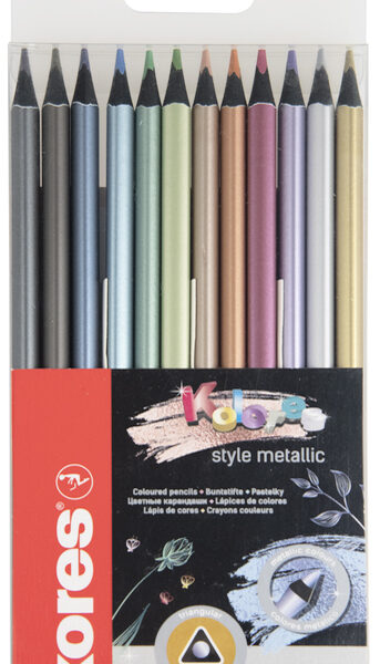 Kores driehoekige kleurpotloden 'Kolores Metallic Style', 12 stuks