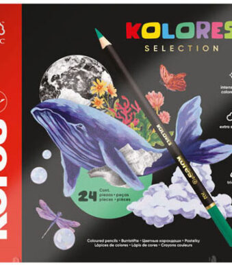 Kores driehoekige-kleurpotloden 'KOLORES SELECTION', 24 stuks in etui