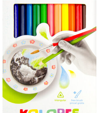 Kores aquarel-kleurpotlood 'Aquarelle', driehoekig, 12 stuks in doosje